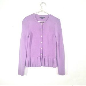 Brooks Brothers 346 Peplum Lilac Cardigan